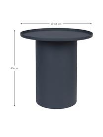 Tavolino rotondo in metallo Sverre, Metallo verniciato a polvere, Blu scuro, Ø 46 x Alt. 45 cm