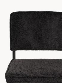 Plyšové stoličky Kink, 2 ks, Plyšová čierna, Š 48 x H 48 cm