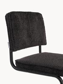 Plyšové stoličky Kink, 2 ks, Plyšová čierna, Š 48 x H 48 cm