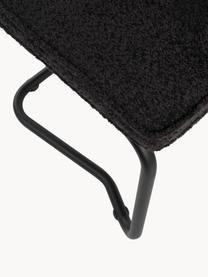 Cantilever stoel Kink, 2 stuks, Bekleding: teddyvacht (nylon, polyes, Frame: gecoat aluminium, Teddyvacht zwart, zwart, B 48 x D 50 cm