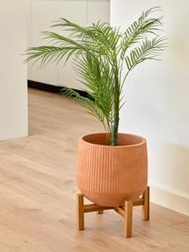 Kunstpflanze Palme im Übertopf, Kunststoff, Grün, Schwarz, L 84 cm