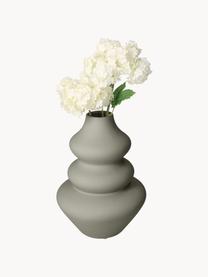 Dekorativní váza v organickém tvaru Thena, V 20 cm, Kamenina, Olivově zelená, Ø 15 cm, V 20 cm