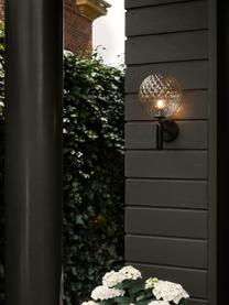 Outdoor wandlamp Miira, Lampenkap: glas, Zwart, transparant, B 20 x H 36 cm