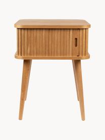 Drevený nočný stolík s drážkovanou prednou časťou Barbier, Svetlé dubové drevo, Š 45 x V 59 cm