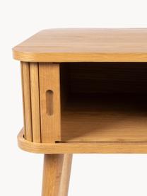 Table de chevet en bois cannelé Barbier, Chêne clair, larg. 45 x haut. 59 cm