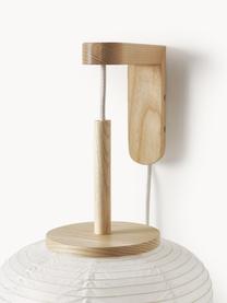 Dizajnová nástenná lampa z ryžového papiera Misaki, Biela, svetlé drevo, Ø 30 x V 60 cm