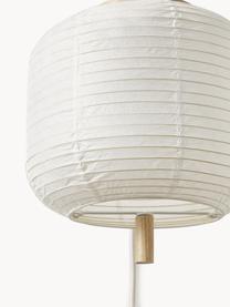 Dizajnová nástenná lampa z ryžového papiera Misaki, Biela, svetlé drevo, Ø 30 x V 60 cm