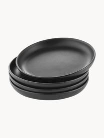 Snídaňový talíř Nordic Kitchen, 4 ks, Kamenina, Černá, Ø 17 cm