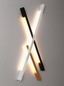 Grote LED wandlamp Riset, handgemaakt, Gecoat metaal, Goudkleurig, D 7 x H 120 cm