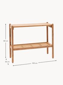 Wandtafel Cannes van acaciahout, Acaciahout, rotan, Acaciahout, B 100 x H 80 cm