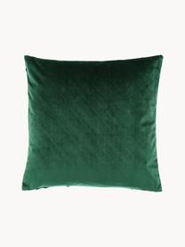 Housse de coussin en velours Leyla, Velours (100 % polyester), Vert foncé, larg. 40 x long. 40 cm