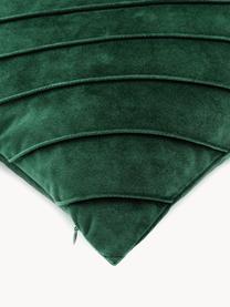 Sametový povlak na polštář se strukturovaným vzorem Leyla, Samet (100 % polyester), Tmavě zelená, Š 40 cm, D 40 cm
