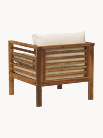 Fauteuil futon de jardin Bo, Beige, bois foncé, larg. 72 x haut. 64 cm