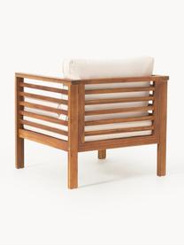 Poltrona lounge da giardino Bo, Rivestimento: poliestere (resistente ai, Struttura: legno massiccio di acacia, Tessuto beige, legno di acacia, Larg. 72 x Alt. 64 cm