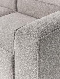 Modulares Sofa Lennon (4-Sitzer) aus Bouclé mit Hocker, Bezug: Bouclé (100 % Polyester) , Gestell: Massives Kiefernholz FSC-, Bouclé Hellgrau, B 327 x T 207 cm
