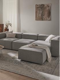 Modulares Sofa Lennon (4-Sitzer) aus Bouclé mit Hocker, Bezug: Bouclé (100 % Polyester) , Gestell: Massives Kiefernholz, Spe, Bouclé Taupe, B 327 x T 207 cm