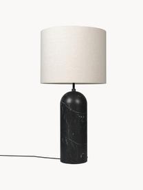 Kleine dimmbare Stehlampe Gravity mit Marmorfuss, Lampenschirm: Stoff, Hellbeige, Schwarz marmoriert, H 120 cm