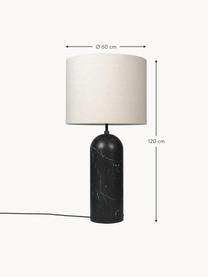 Lampa stołowa z marmuru z funkcją przyciemniania Gravity, Jasny beżowy, czarny marmurowy, W 120 cm