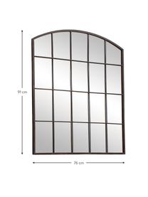 Wandspiegel Rockford met bruin metalen lijst, Frame: gecoat metaal, Donkerbruin, B 76 x H 91 cm