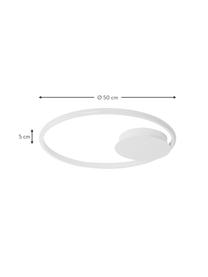 Plafón LED regulable Fuline, Pantalla: metal, Anclaje: metal, Blanco, Ø 50 x Al 5 cm