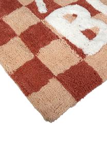 Dywanik łazienkowy z bawełny Nice Bum, 100% bawełna, Rdzawoczerwony, peach, biały, S 50 x D 80 cm