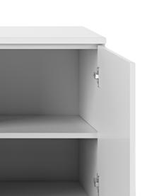 Witte tv-meubel Join met deuren, MDF, gelakt, FSC®-gecertificeerd, Wit, B 180 x H 57 cm