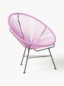 Fauteuil acapulco en plastique tressé Bahia, Lavande, larg. 81 x prof. 73 cm