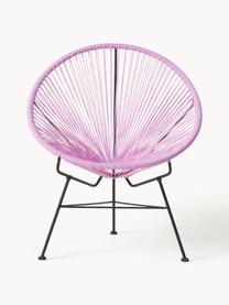 Fauteuil acapulco en plastique tressé Bahia, Lavande, larg. 81 x prof. 73 cm