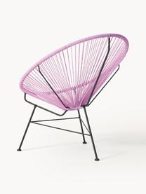 Fauteuil acapulco en plastique tressé Bahia, Lavande, larg. 81 x prof. 73 cm