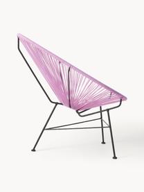 Poltroncina in materiale sintetico intrecciato Bahia, Seduta: plastica, Struttura: metallo verniciato a polv, Lavanda, Larg. 81 x Prof. 73 cm