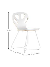 Silla de madera Maple, Asiento: madera contrachapada lami, Estructura: acero con pintura en polv, Blanco, An 51 cm x F 49 cm