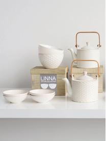 Set ciotole Linna 4 pz, Ceramica, Bianco spezzato, beige, Ø 13 x Alt. 7 cm