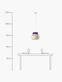 Závěsné svítidlo z vídeňské pleteniny Klea, Světle béžová, královská modrá, Ø 41 cm, V 30 cm