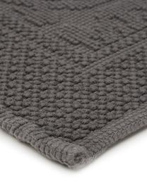Baumwoll-Badvorleger Hammam mit Hoch-Tief-Muster, 100% Baumwolle, schwere Qualität, 1700 g/m², Dunkelgrau, B 60 x L 80 cm
