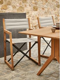 Ručně vyrobená zahradní židle z teakového dřeva Loft, Krémově bílá, teakové dřevo, Š 56 cm, H 55 cm
