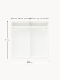 Modularer Drehtürenschrank Leon, 200 cm Breite, mehrere Varianten, Korpus: Spanplatte, melaminbeschi, Weiss, Basic Interior, B 200 x H 200 cm