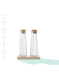 Distributeurs de vinaigre et huile à surface rainurée Gio Line, 3 élém., Transparent, liège