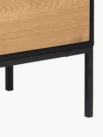 Sideboard Seaford, Korpus: Mitteldichte Holzfaserpla, Front: Mitteldichte Holzfaserpla, Füße: Metall, pulverbeschichtet, Beige in Holzoptik, Schwarz, B 120 x H 82 cm