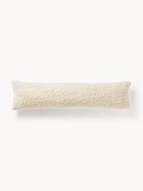 Coussin décoratif long en tissu peluche Dotty, Blanc crème, larg. 30 x long. 115 cm