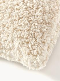 Coussin décoratif long en tissu peluche Dotty, Blanc crème, larg. 30 x long. 115 cm