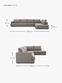 XL-Ecksofa Tribeca, Bezug: 100 % Polyester Der hochw, Gestell: Massives Kiefernholz, Webstoff Taupe, B 405 x T 228 cm, Eckteil rechts