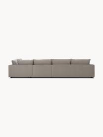 Canapé d'angle XL Tribeca, Tissu taupe, larg. 405 x prof. 228 cm, méridienne à droite