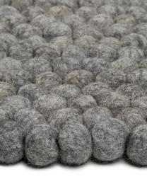 Tapis rond pure laine fait main Dot, Gris acier