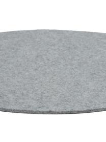 Ronde wolvilt placemats Leandra, 4 stuks, 90% wol, 10% polyethyleen, Lichtgrijs, Ø 40 cm