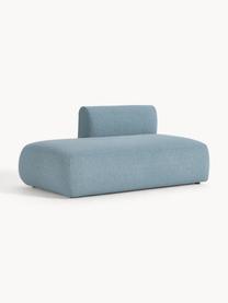 Diván modular en tejido bouclé Sofia, Tapizado: tejido bouclé (100% polié, Estructura: madera de abeto, tablero , Patas: plástico Este producto es, Bouclé azul, An 159 x F 103 cm, respaldo derecho