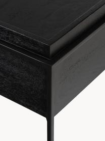 Tavolino da salotto con contenitore Theo, Struttura: metallo verniciato a polv, Legno di mango, nero, Larg. 100 x Prof. 55 cm