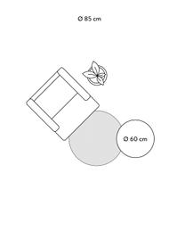 Runder Baumwollteppich Sweetie mit Hoch-Tief-Effekt, 100 % Baumwolle, Hellgrau, Schwarz, Ø 85 cm (Größe XS)