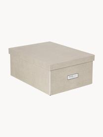 Skládací skladovací box Karin, 29 x H 39 cm, Plátno, pevný karton, Světle béžová, Š 29 cm, D 39 cm