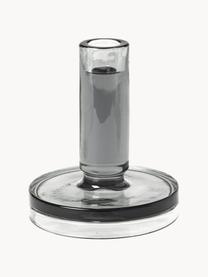 Kerzenhalter Petra aus Glas, Glas, Grau, transparent, Ø 12 x H 14 cm
