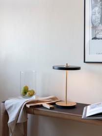 Malá stmívatelná přenosná LED stolní lampa Asteria, Černá, Ø 20 cm, V 31 cm